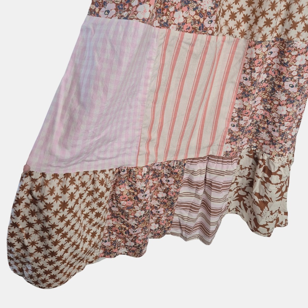 Universal Thread Size S Maxi Patchwork Dress Smocked Spaghetti Strap Cottagecore - Picture 4 of 9